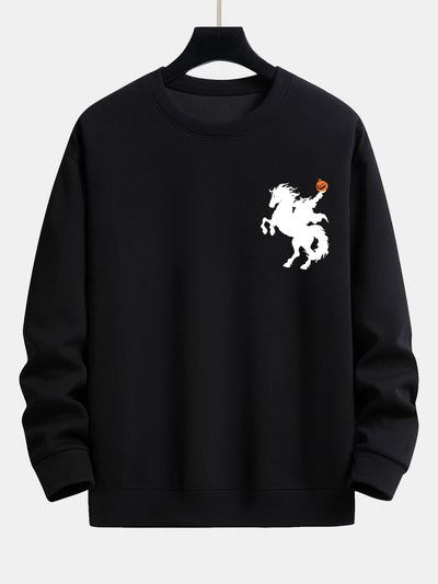 Cayetano® | Pumpkin Headless Horseman Print Relax Fit Sweatshirt