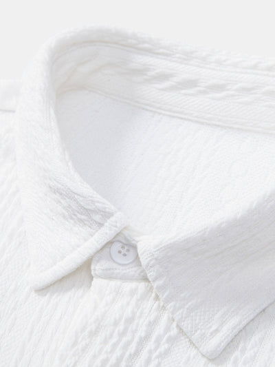 Asare® | Muscle Fit Jacquard Textured Shirt