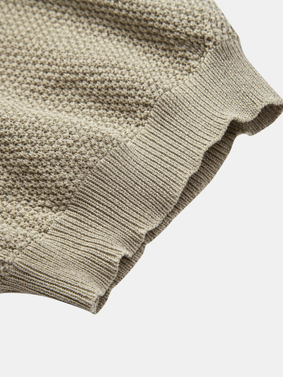 Julian | Textured Zip Up Knit Polo Shirt