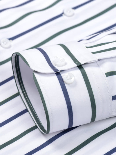 hola STRIPED LONG SLEEVE BUTTON-DOWN SHIRT