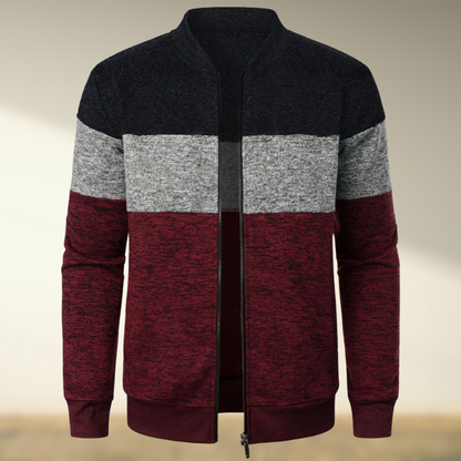Marcos® | Striped turtleneck sweater with zip