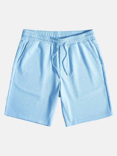 Fabricio® | Muscle Fit Notch Ribbed Arc Hem T-Shirt & Drawstring Ribbed Shorts