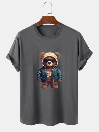 Agustín® | Bear In Leather Jacket Print T-Shirt
