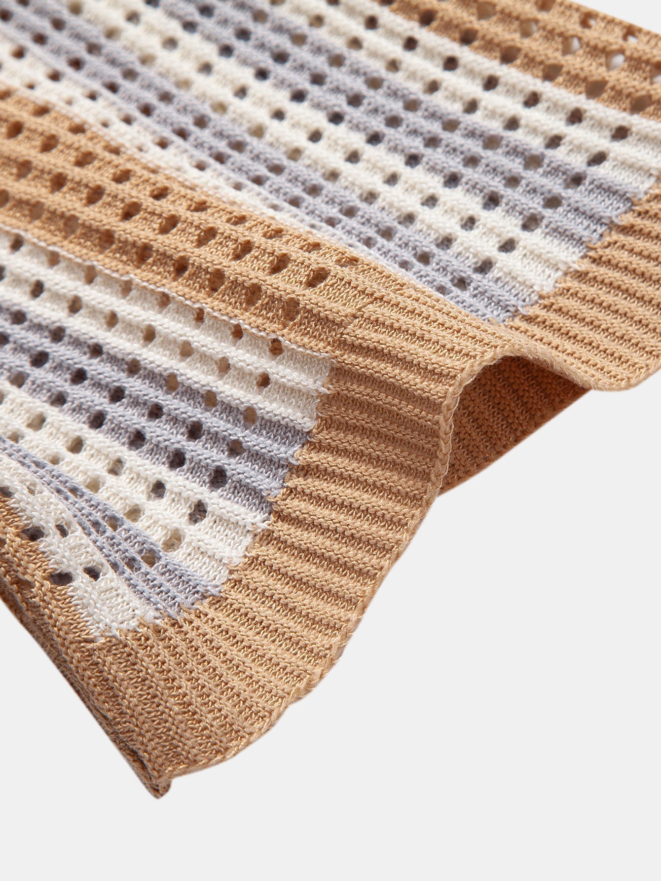 hola STRIPED SHIRT WITH CROCHET EYELETS