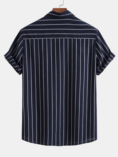 Abelardo® | Cotton Blend Striped Button Up Shirt