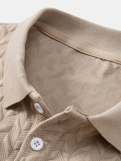 Colton | Geometric Jacquard Polo