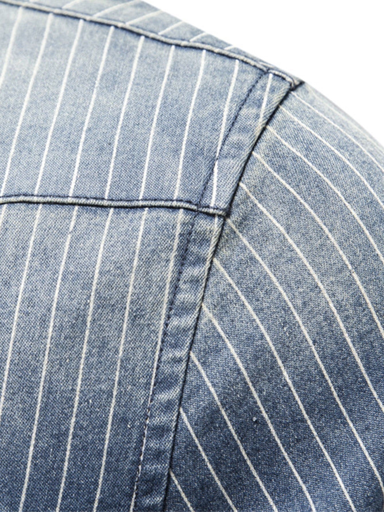 Desiderio® | Stripe Washed Denim Shirt With Pockets