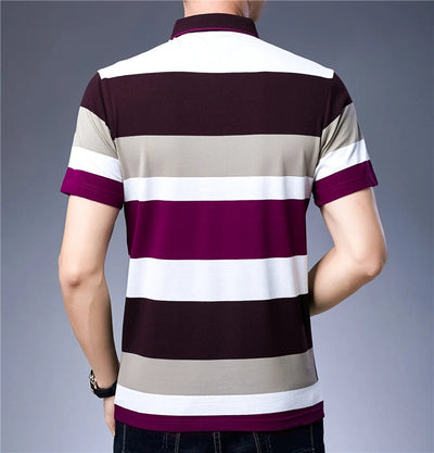 Bartholomew® | Striped Breathable Men's Polo