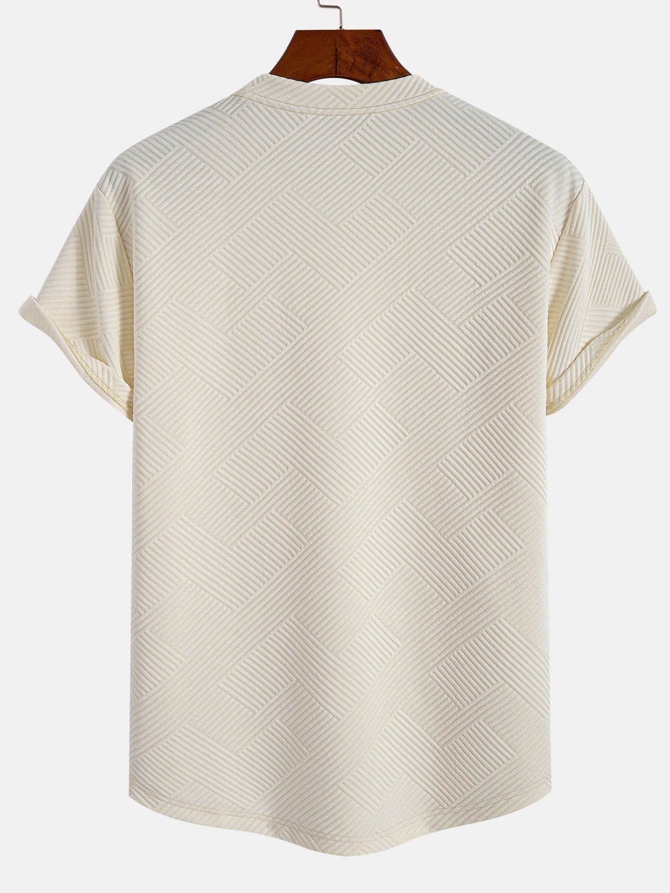 Zacarías® | Short Sleeve Stripe Jacquard Arc Hem T-Shirt