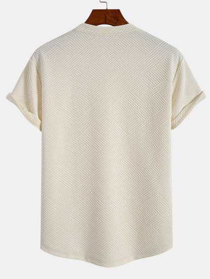 Zacarías® | Short Sleeve Stripe Jacquard Arc Hem T-Shirt