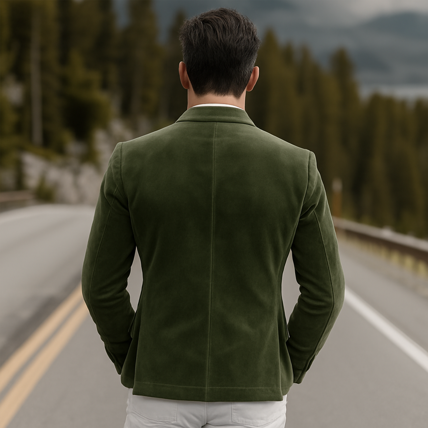 Men's Classic Retro Western Style Sede Embroidered Single-breasted BlazerK