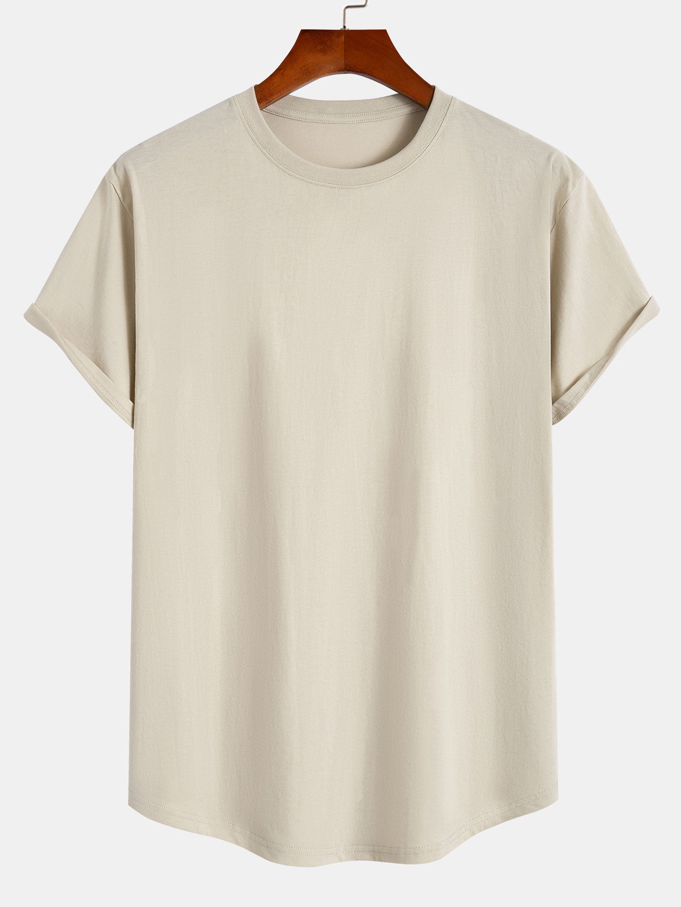 Aquiles® | 3 Pieces Basic Cotton Arc Hem T-Shirts
