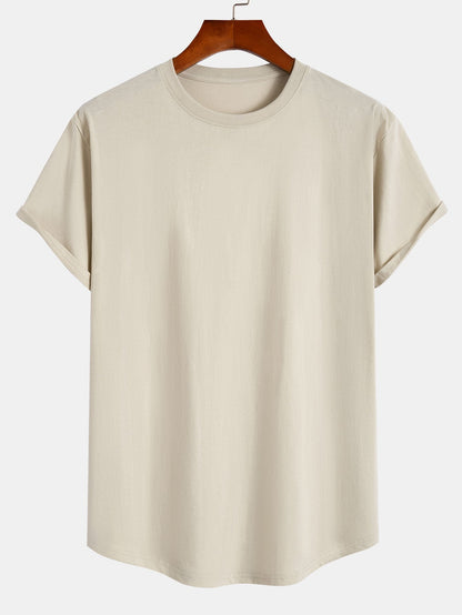 Aquiles® | 3 Pieces Basic Cotton Arc Hem T-Shirts
