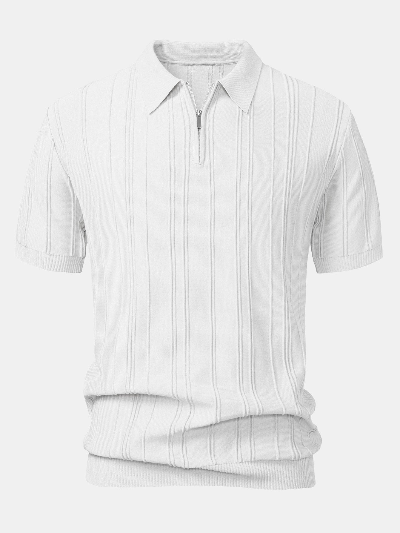Hunter | Stripe Jacquard Zipper Knit Polo Shirt