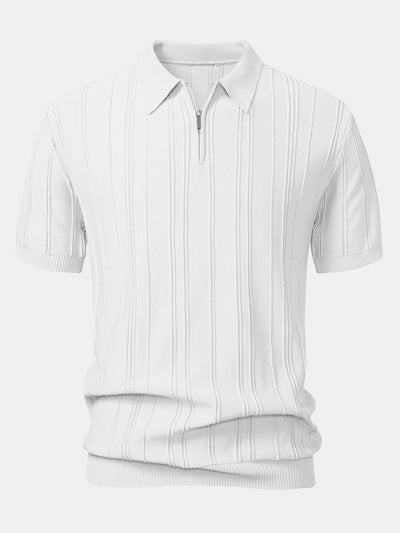 Hunter | Stripe Jacquard Zipper Knit Polo Shirt