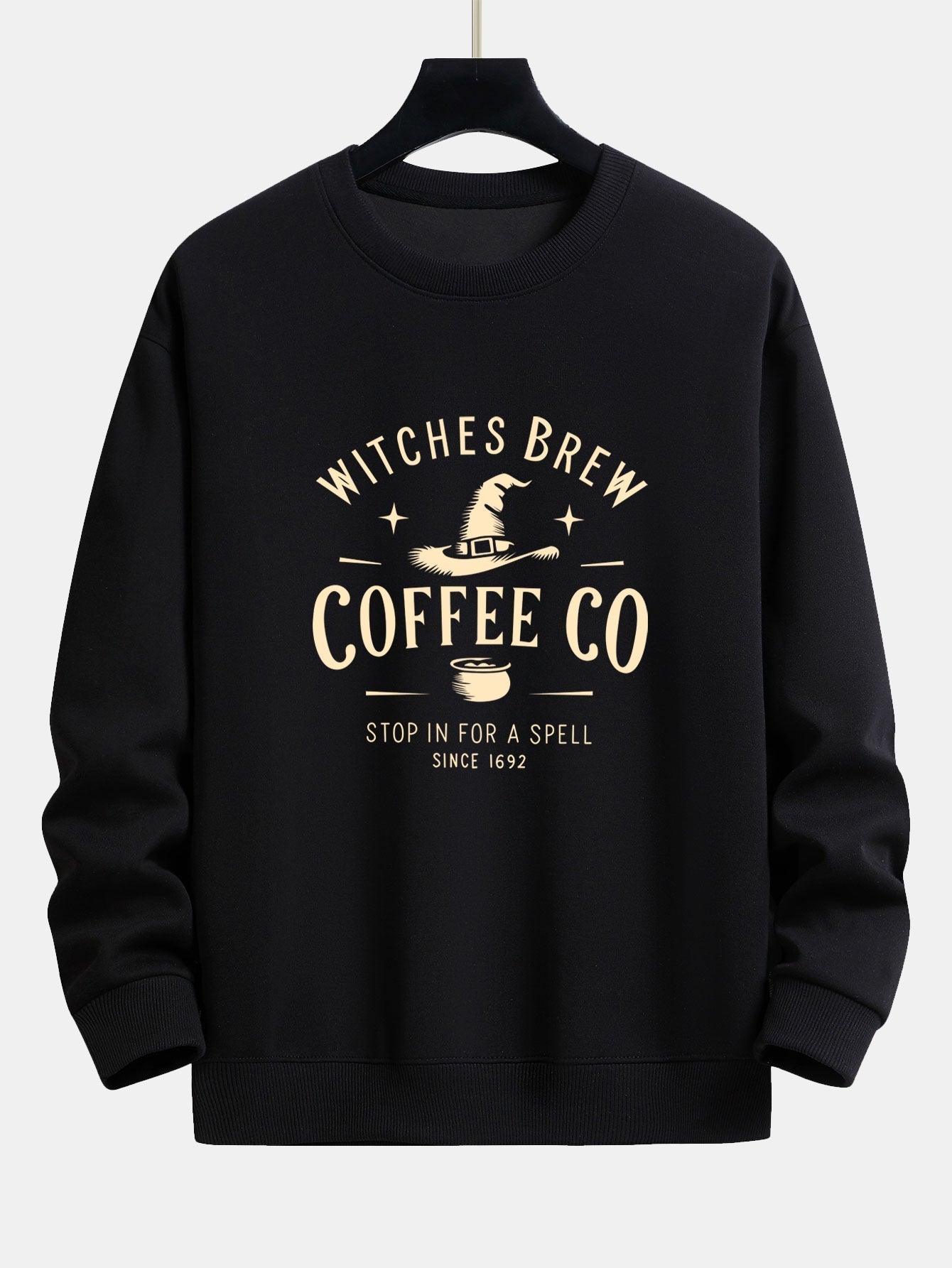Bilal® | Witches Brew Coffee Halloween Print Relax Fit Sweatshirt