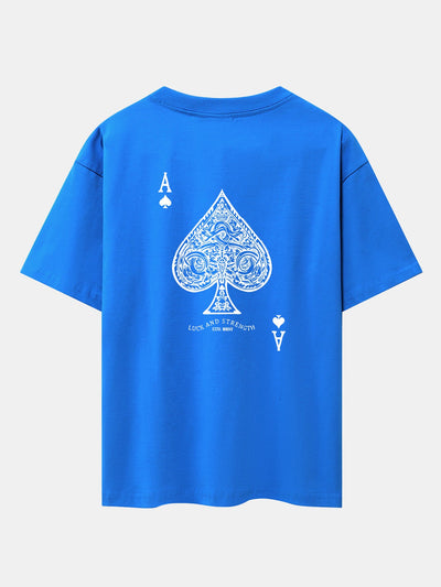 Conrado® | Ace Of Spades Print Drop Shoulder Oversize T-Shirt