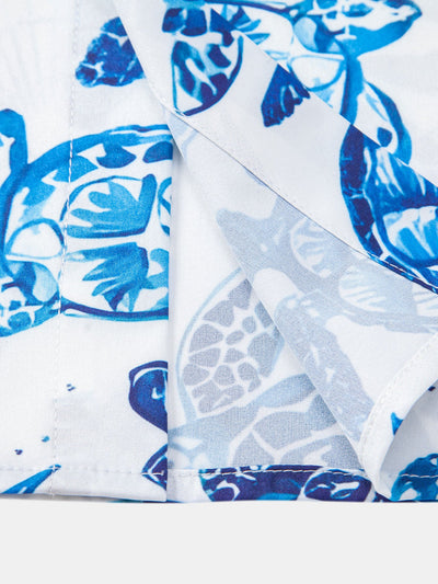 Tyrone® | Turtle Print Button Up Shirt & Swim Shorts
