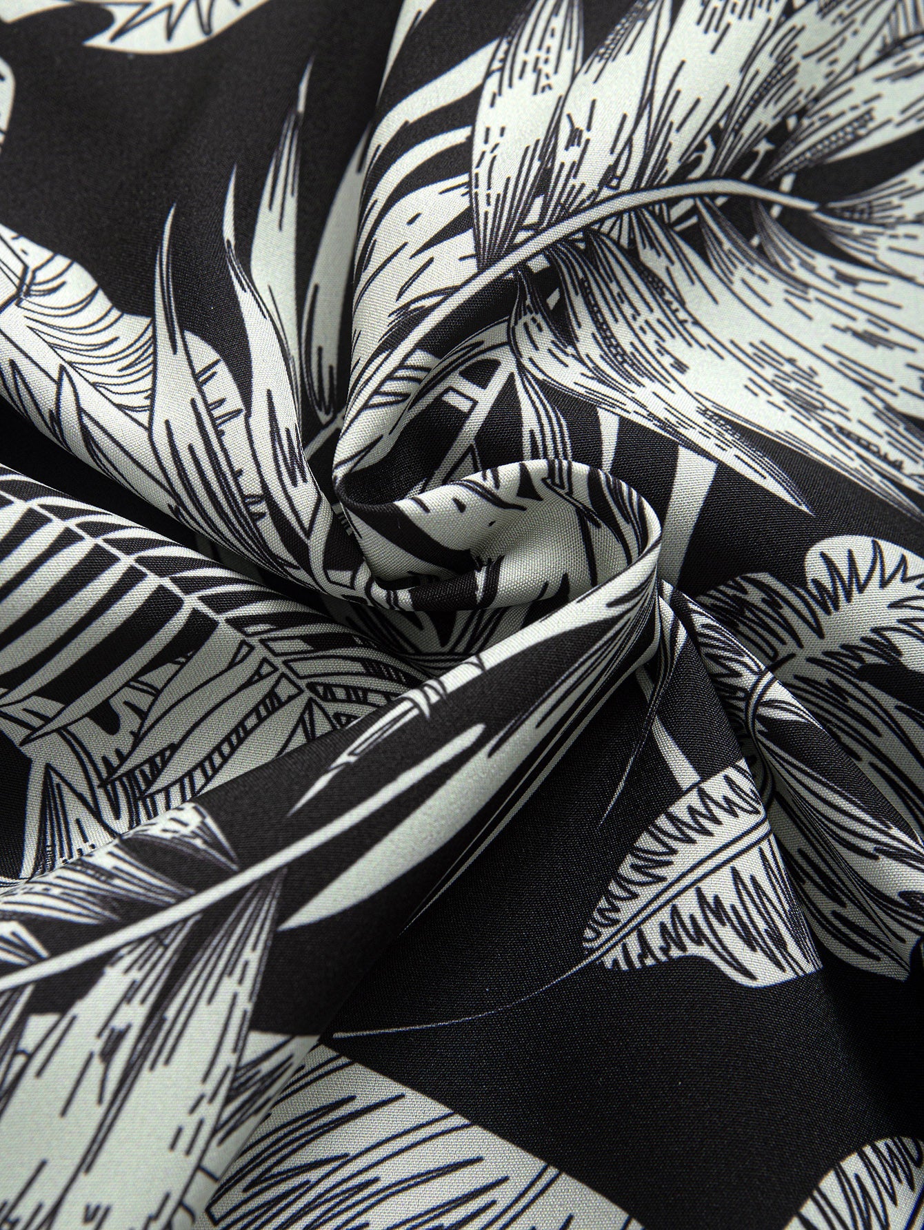 Luca® | Tropical Plants Print Button Up Shirt & Drawstring Swim Shorts