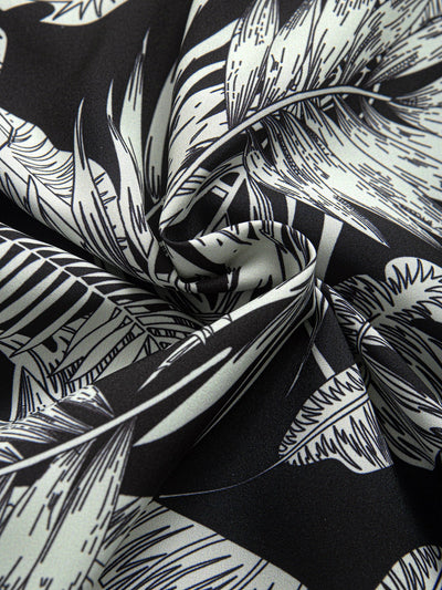 Luca® | Tropical Plants Print Button Up Shirt & Drawstring Swim Shorts