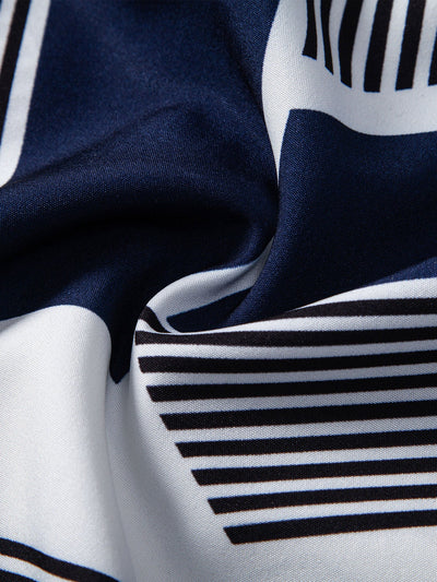 Roberto® | Color Block Geometry Print Button Up Shirt