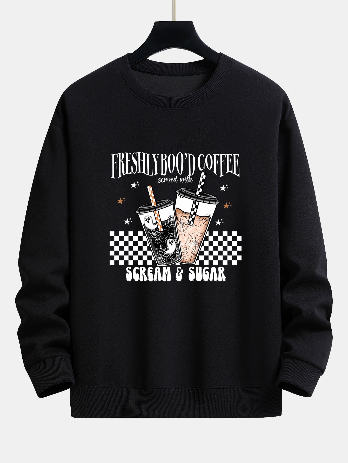 Bertrán® | Freshly Boo¡¯d Coffee Halloween Print Relax Fit Sweatshirt