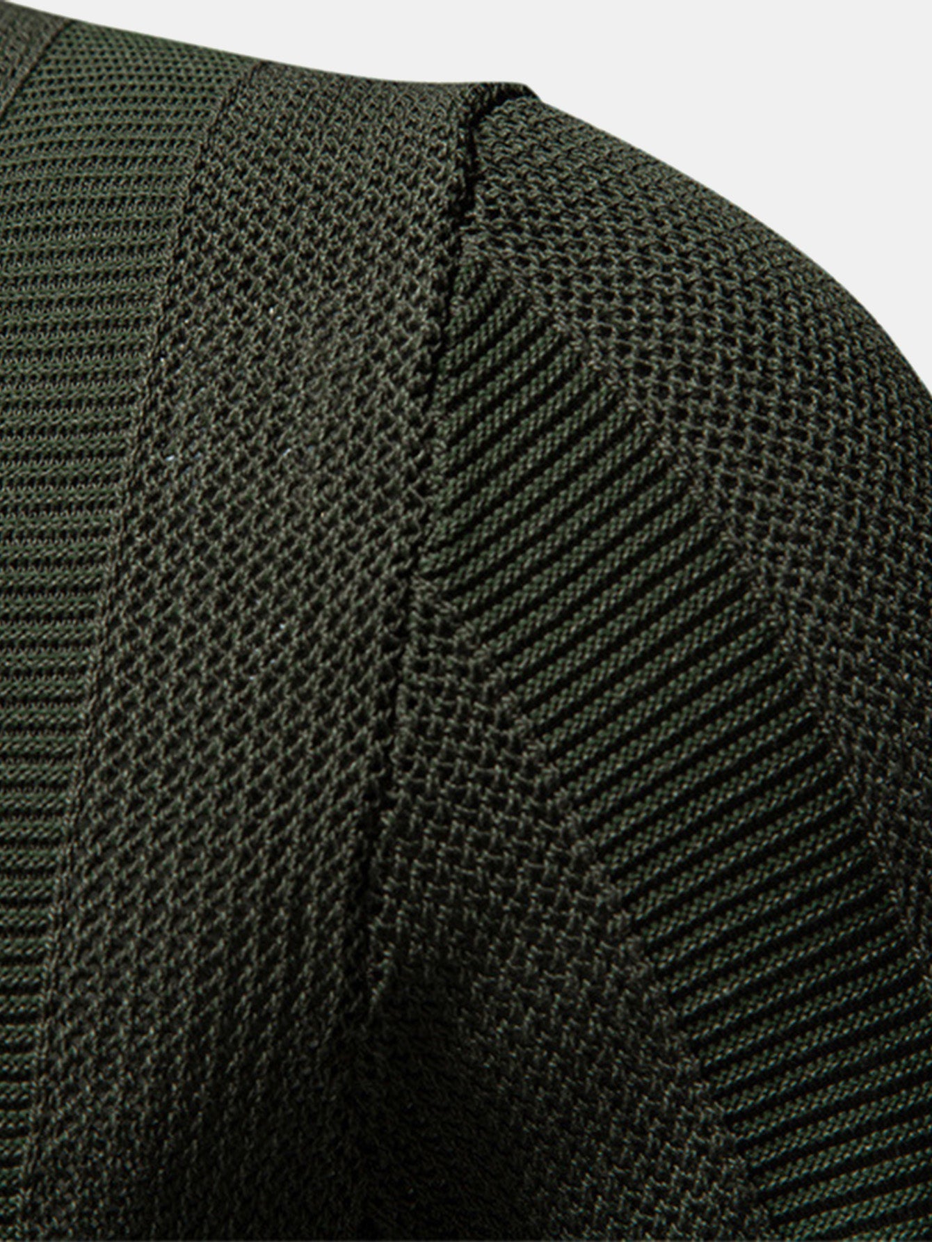 Dominic | Stripe Hollow Knit V Neck Polo Shirt