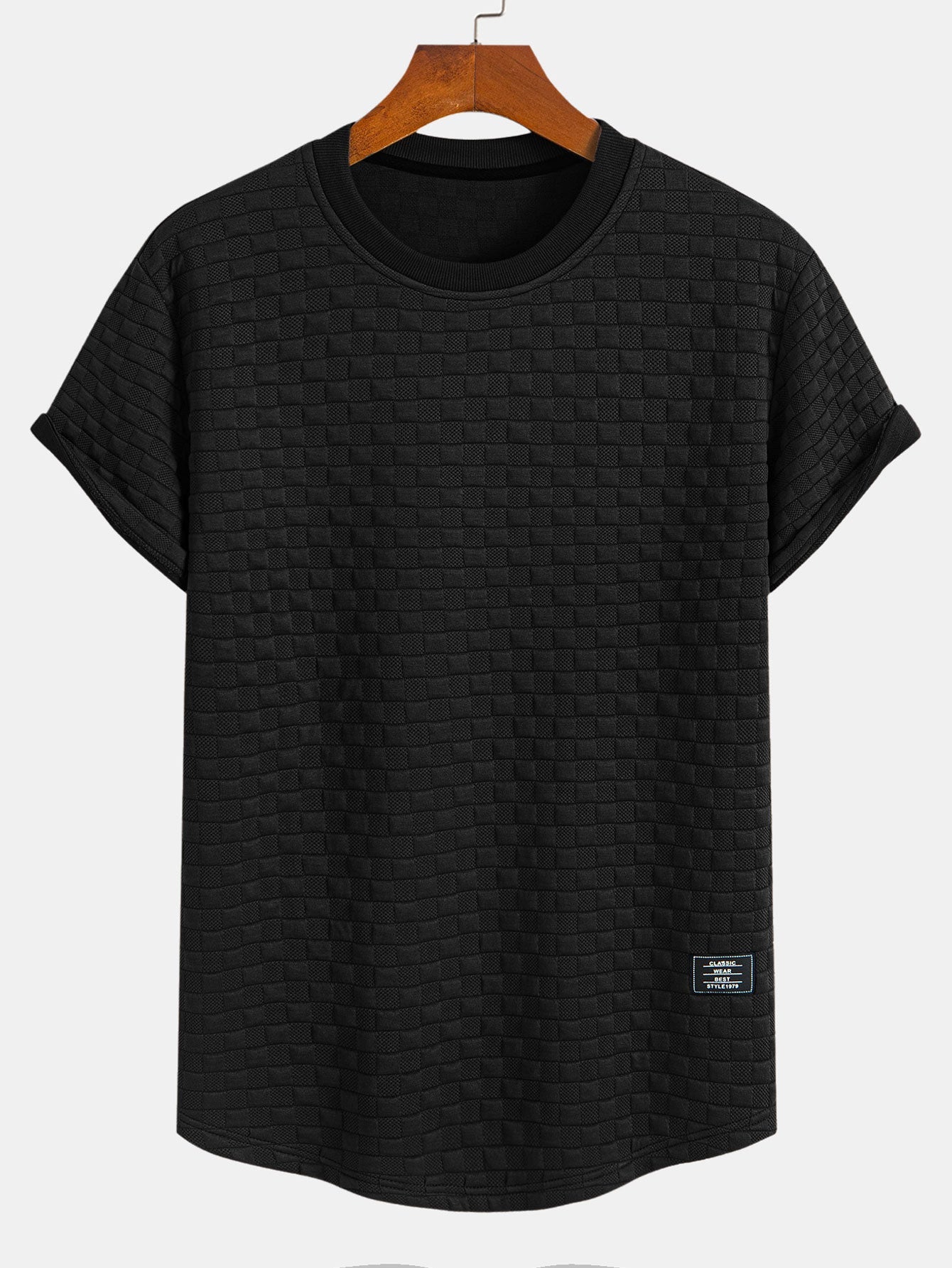 Jerónimo® | Checkerboard Jacquard Arc Hem T-Shirt & Checkerboard Jacquard Shorts