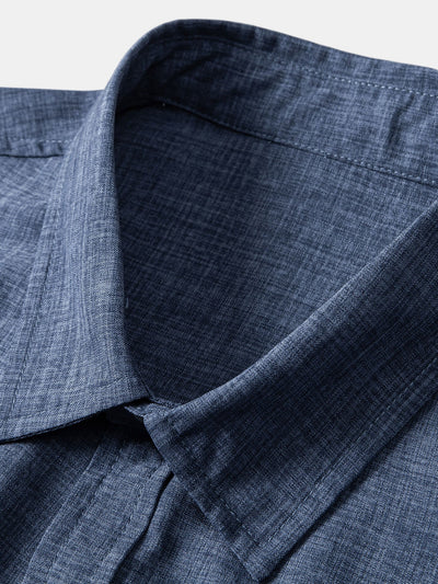 Harry® | Textured Button Up Shirt With Two Pockets & Straight Leg Linen Pants