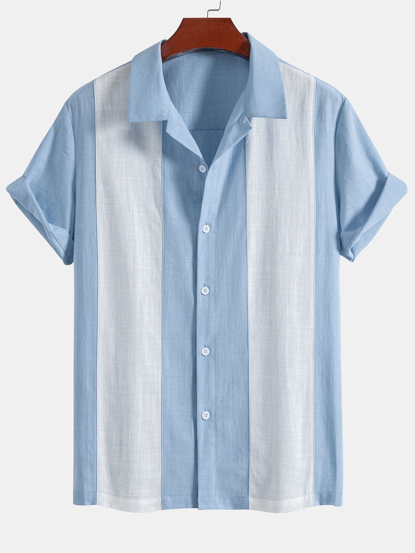 Lino® | Linen Look Patchwork Bowling Shirt