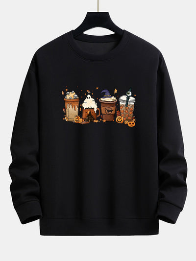 Blas® | Halloween Coffee Print Relax Fit Sweatshirt
