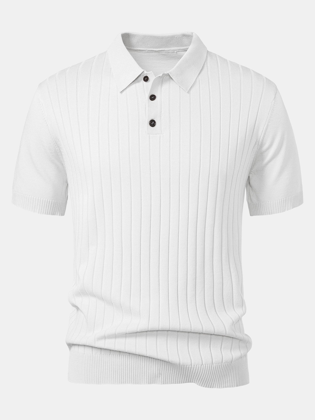 Landon | Stripe Knit Polo Shirt