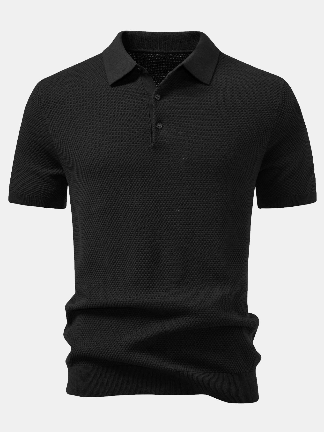Benjamin | Pineapple Texture Knitted Polo Shirt