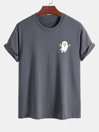 Joaquim® | Regular Fit Beer Ghost Print Cotton T-Shirt
