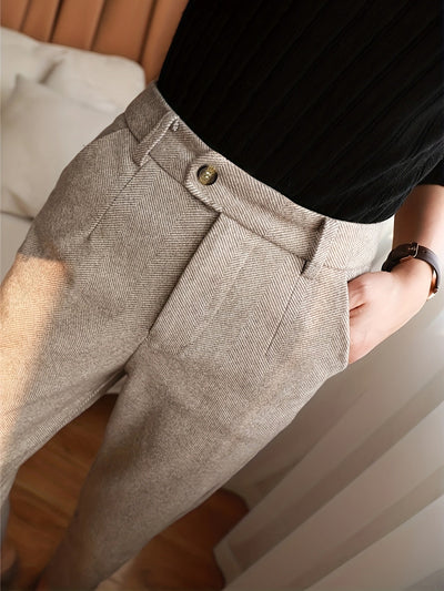 Jedediah® | Fitted Herringbone Pants