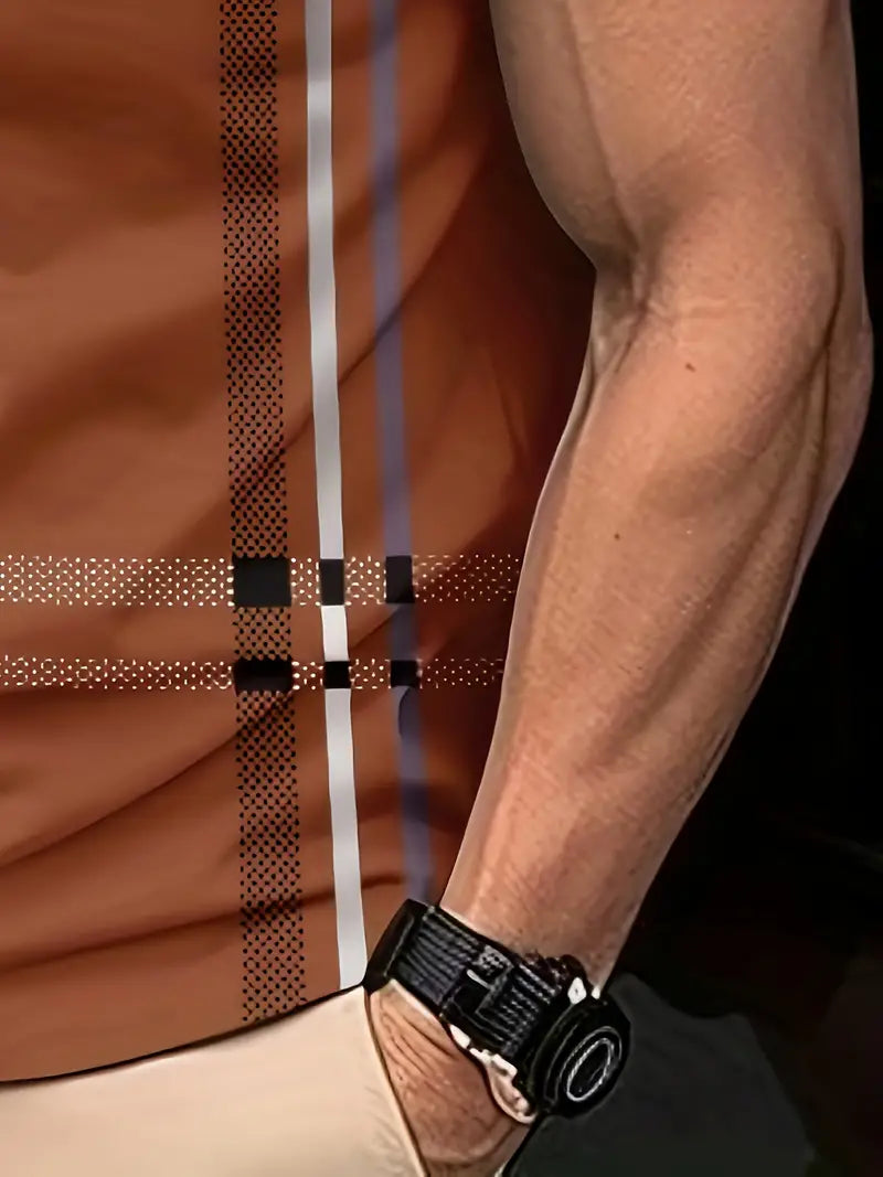 Lurdes® | Stylish Striped Short-Sleeved T-Shirt For Men