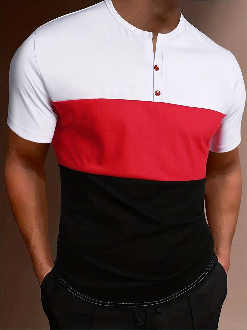 Lucia® | T-Shirt With Different Color Blocks For Men