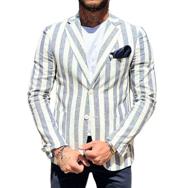 Clifton | Men'S Retro Casual Striped Print Blazer