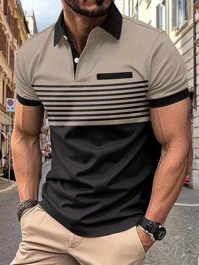 Brian® | Stripe Summer Polo For Men