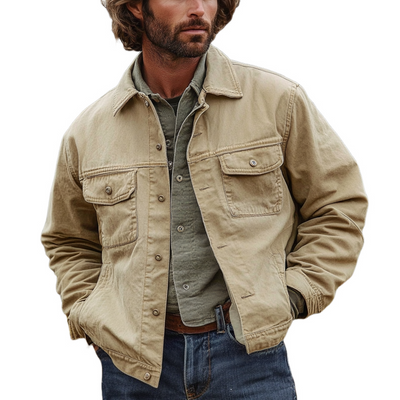 Amit® | Men's Cotton Lapel Casual Solid Color Work Jacket MTA3092I4X