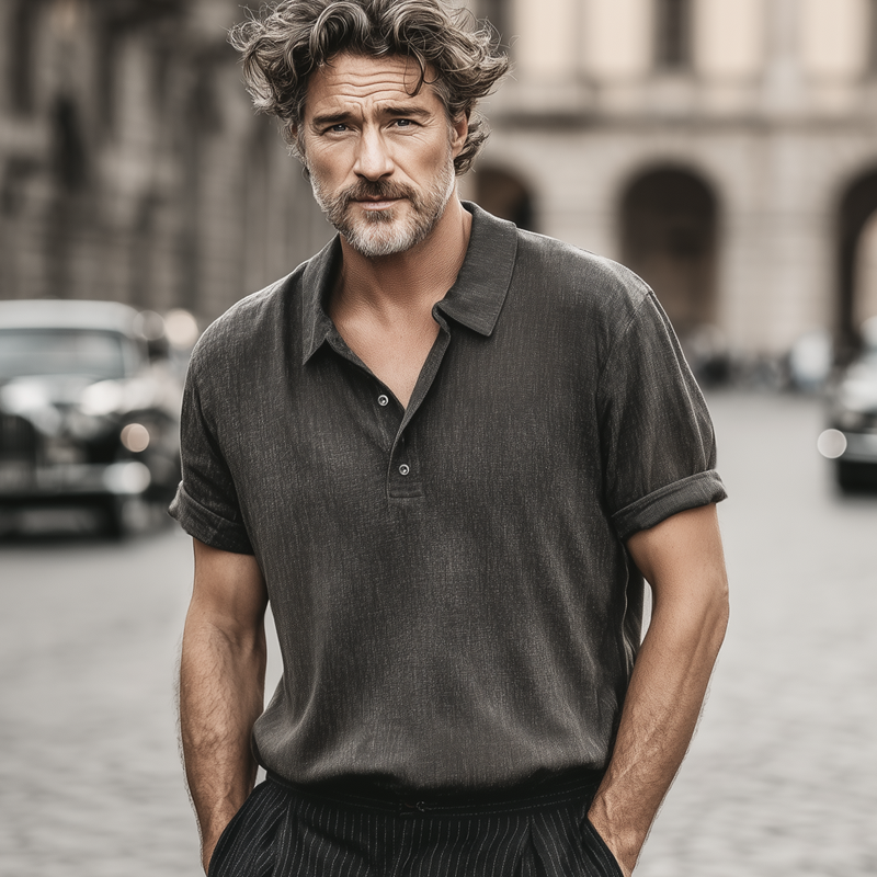 Alan | Men'S Business Simple Polo Collar Short-Sleeved T-Shirt