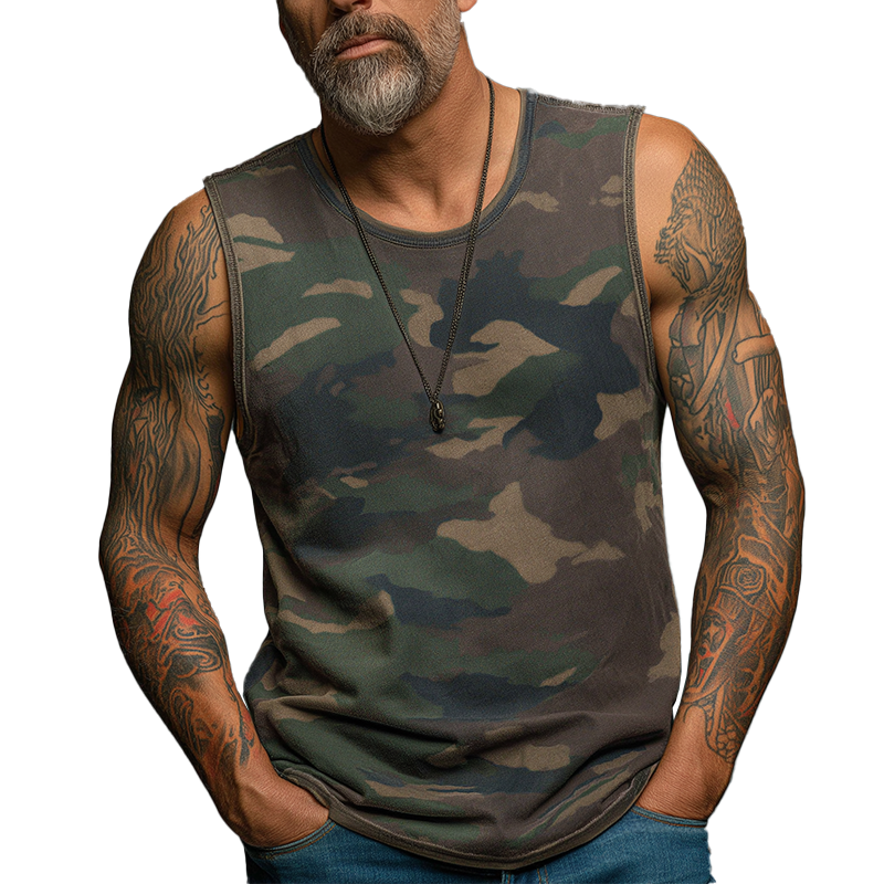 Jesse | Men'S Summer Fashion Camouflage Print Cotton Blend Tank Top