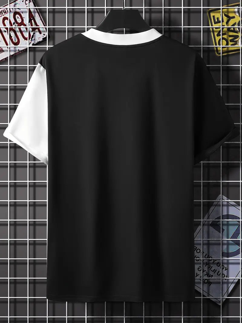 Silas® | Stylish color block t-shirt with short sleeves and a crew neck