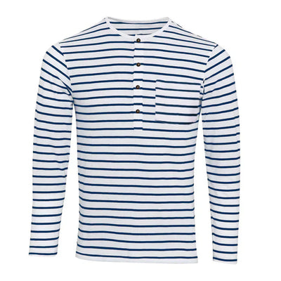 Benjamin® | Striped Long-Sleeved Shirt With Henley Collar