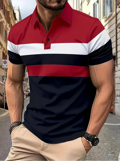 Lula® | Casual Men'S Short Sleeve Shirt With Color Block Design