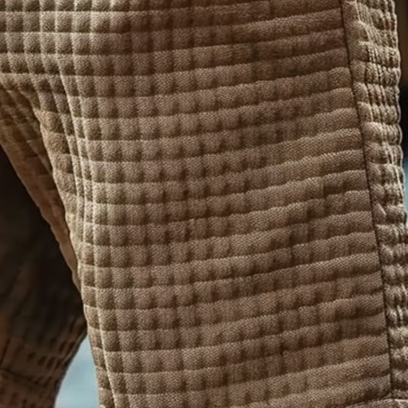 Emil | Men'S Textured Fabric Elastic Waist Casual Shorts