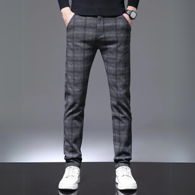 Plinio® | Karo Wool-Hose Gray