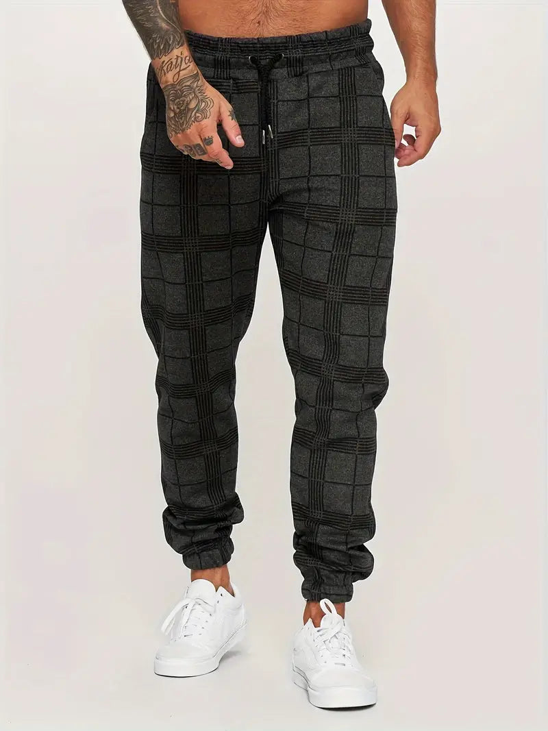 Teódulo® | Casual Retro Check Jogging Pants For Men