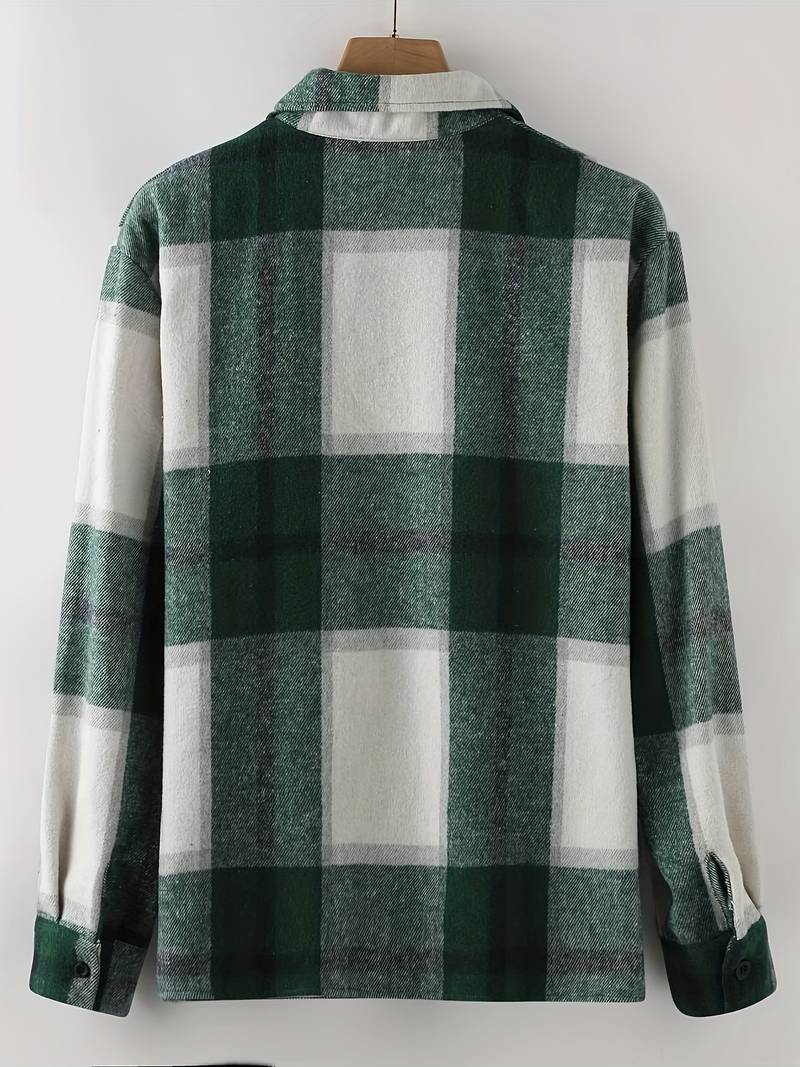 Lucy® | Long Sleeve Button-Down Shirt With Check Pattern For Men