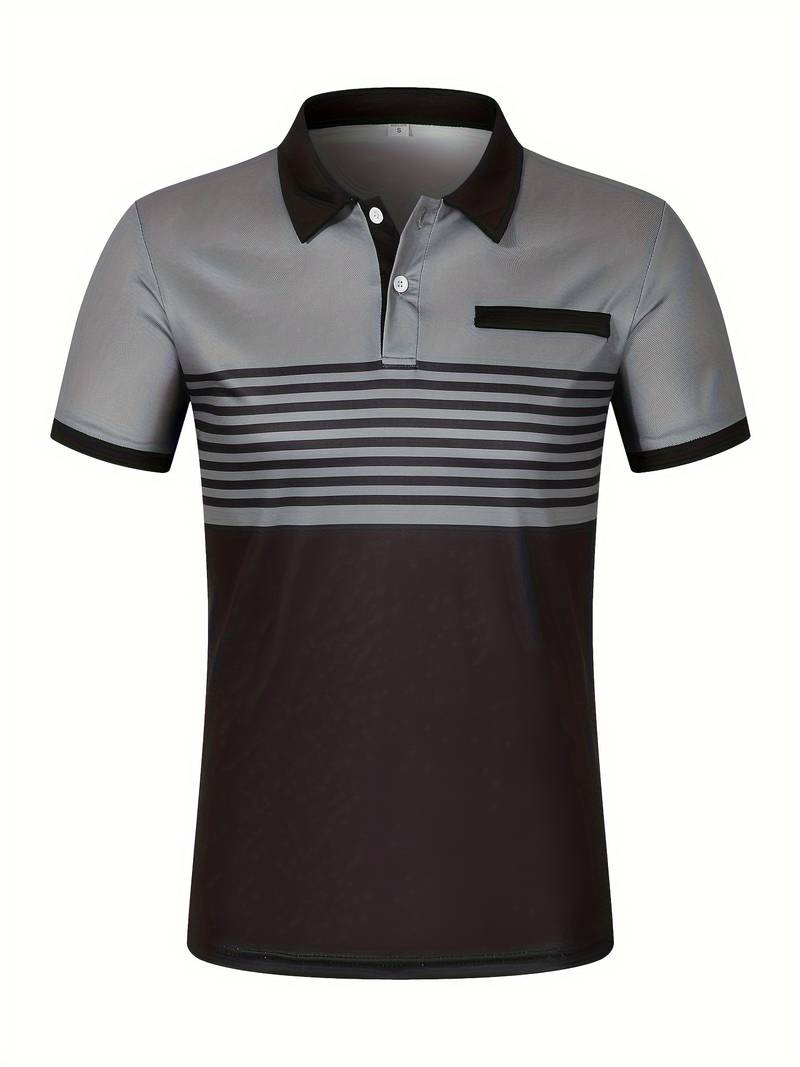 Lucie® | Casual Short Sleeve Stripe Polo Shirt For Men